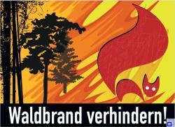 Ausschnitt von dem Plakat Waldbrand verhindern des Ministeriums für ländlichen Raum